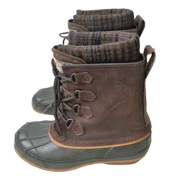 Duck Boots Men\'s Snow Boots size 6 Brown Thermolite Insole Tall Steel Shank